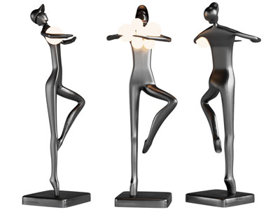 现代抽象小人雕塑雕刻落地灯