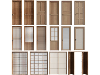 现代实木平开门、推拉门、折叠门