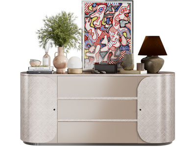 现代玄关柜、边柜、摆件组合