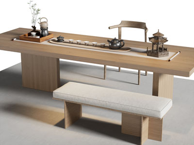 新中式实木茶桌椅组合