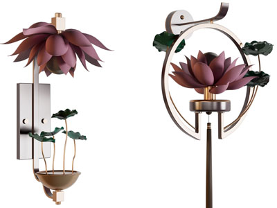 新中式莲花壁灯