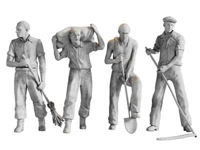 现代劳工雕塑雕刻3d模型 现代劳工雕塑雕刻