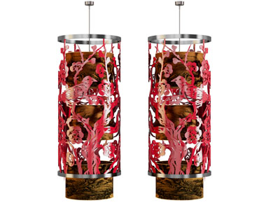 新中式喜鹊梅花装饰的吊灯