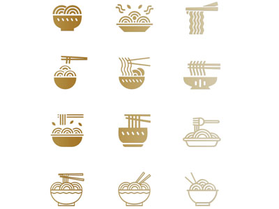 现代面馆logo、墙饰