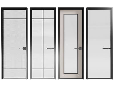 新中式单扇玻璃平开门