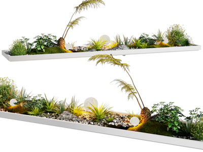 现代花坛、绿植、地灯景观园艺小品