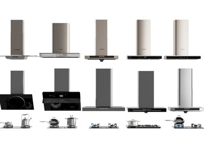 现代抽油烟机、燃气灶3d模型 现代抽油烟机、燃气灶