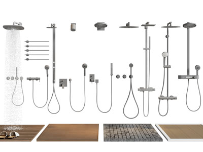 现代不锈钢淋浴花洒