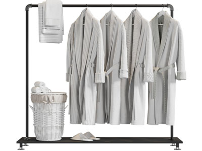 现代衣架、浴衣、收纳筐、毛巾浴室小件3d模型 现代衣架、浴衣、收纳筐、毛巾浴室小件