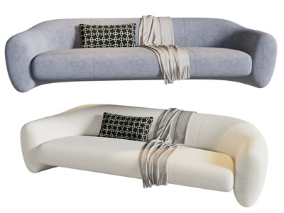 现代布艺多人沙发