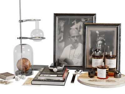 现代书籍、香薰、装饰画摆件组合