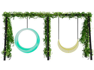 现代户外花架秋千吊椅