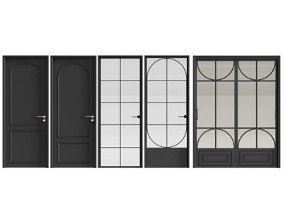 法式单扇平开门、玻璃双开门