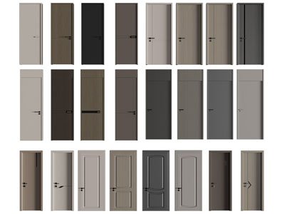 现代单扇平开门