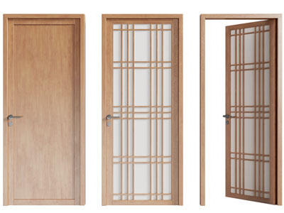 现代实木单扇平开门