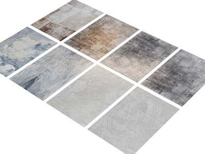 现代长方形地毯3d模型 现代长方形地毯