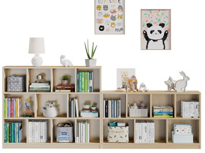 现代儿童开放式书柜