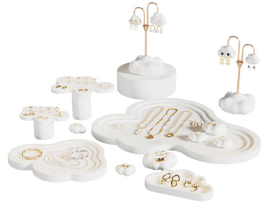 现代首饰收纳架、云朵首饰展示盒