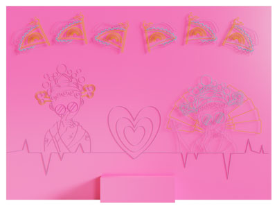 现代霓虹灯、装饰灯背景墙3d模型 现代霓虹灯、装饰灯背景墙