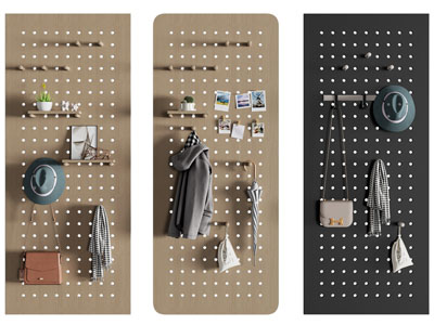 现代洞洞眼墙面收纳、墙饰