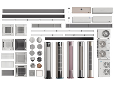 现代空调出风口、空调排风扇3d模型 现代空调出风口、空调排风扇