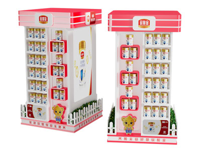 现代奶粉展台、展柜、货架3d模型 现代奶粉展台、展柜、货架