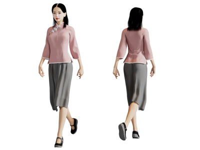 现代走路的女人、女子人物