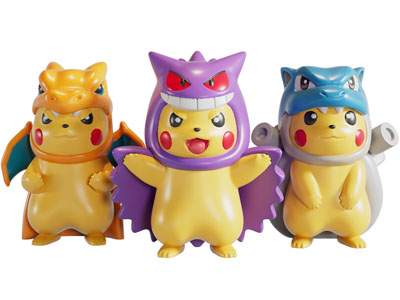 现代动漫皮卡丘玩偶玩具摆件组合