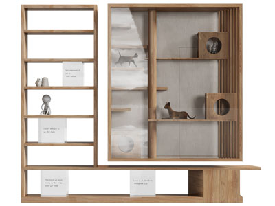 现代实木宠物房子、猫爬架