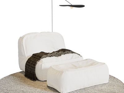 现代布艺懒人沙发、脚踏