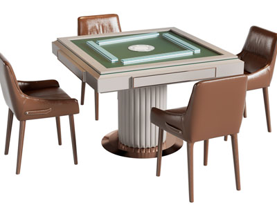 现代方形麻将娱乐桌椅组合