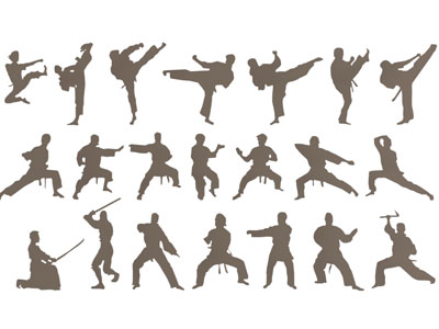 现代武术功夫剪影、墙饰