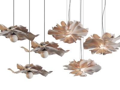 侘寂风花朵造吊灯