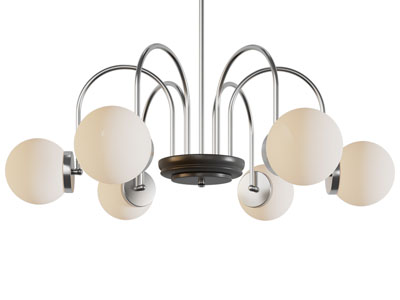 现代铁艺灯架球灯罩多头吊灯