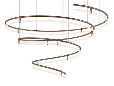 现代螺旋钢管吊灯