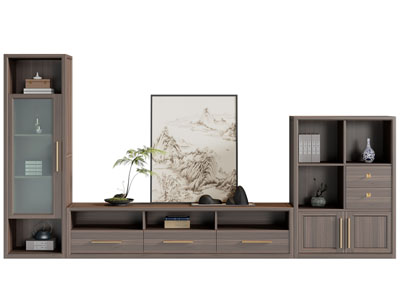 新中式电视柜 边柜