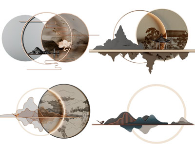 新中式山脉墙饰挂件