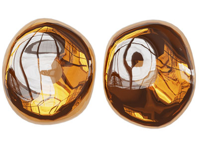 现代不规则圆形茶色玻璃灯罩的壁灯