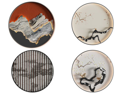 新中式山脉墙饰挂件