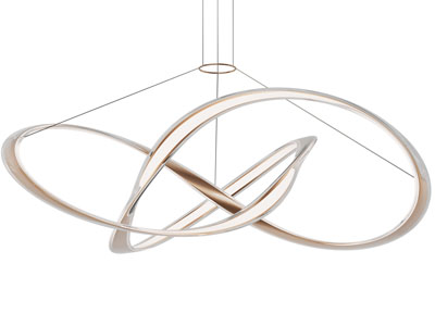 现代金属弯曲带状吊灯