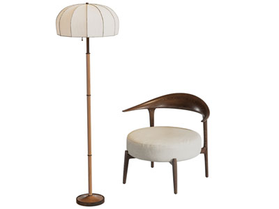 现代休闲椅子 落地灯