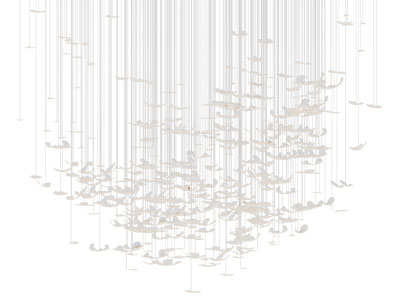 现代装饰羽毛的垂线吊灯