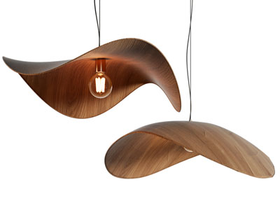 现代木质不规则灯罩吊灯