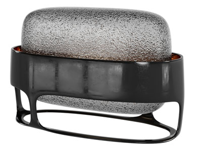 现代锤纹玻璃灯罩椭圆形台灯