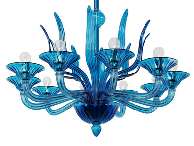 现代蓝色亚克力灯罩灯架的吊灯