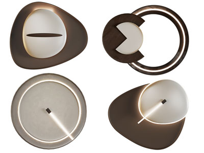 现代三角形圆形壁灯