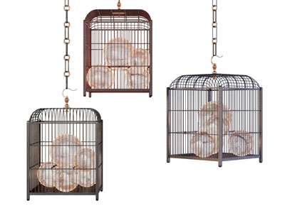 新中式鸟笼吊灯