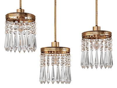 现代轻奢铜制水晶吊坠吊灯