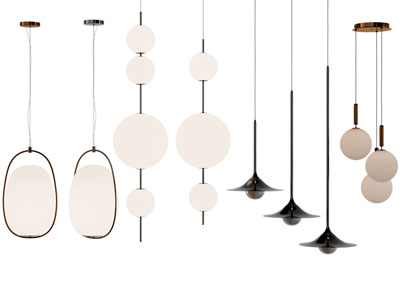 现代垂线球灯罩吊灯