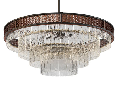 新中式圆形多层水晶吊灯